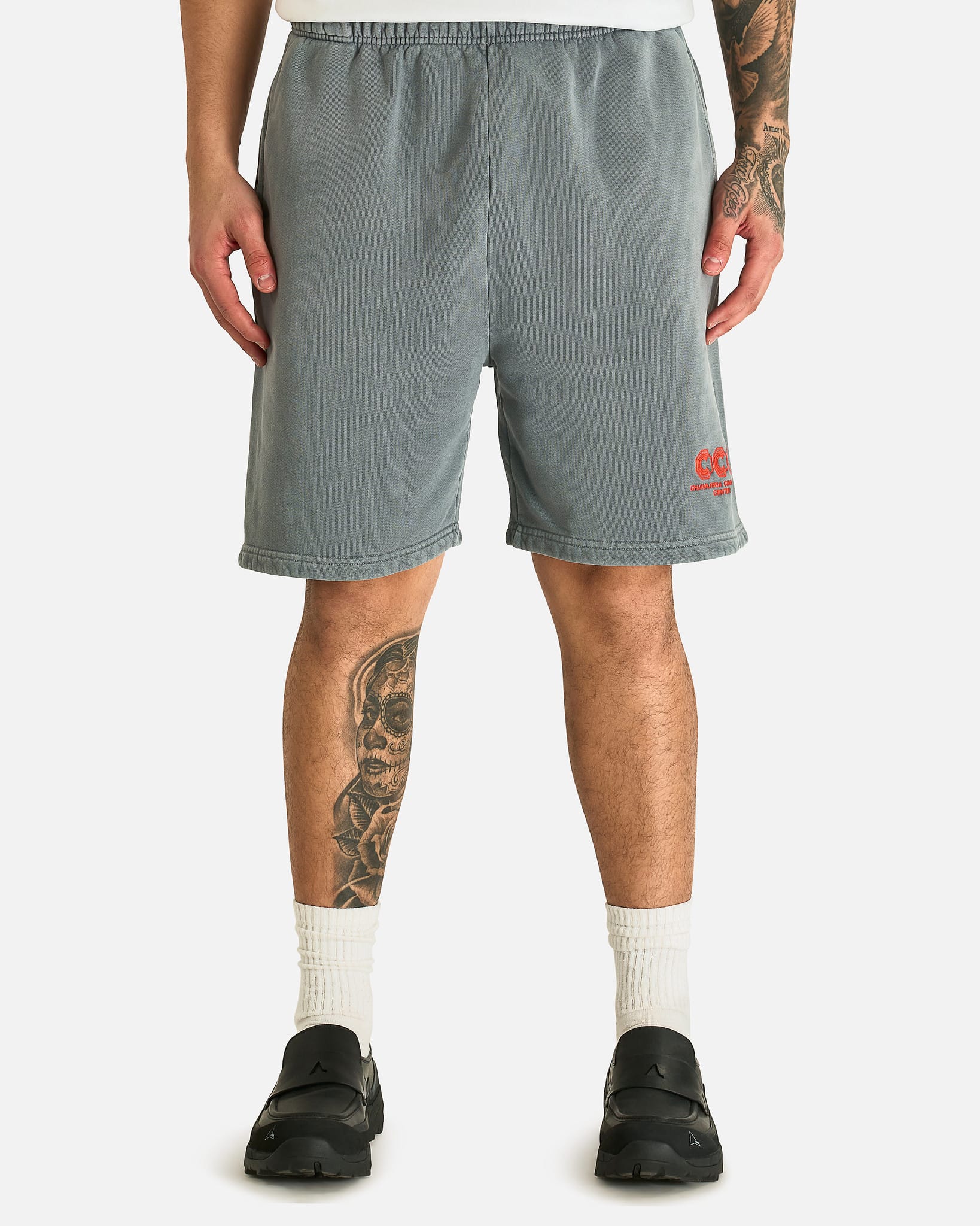 Willy Chavarria Men's Shorts CCC Buffalo Sweatshort in Concrete