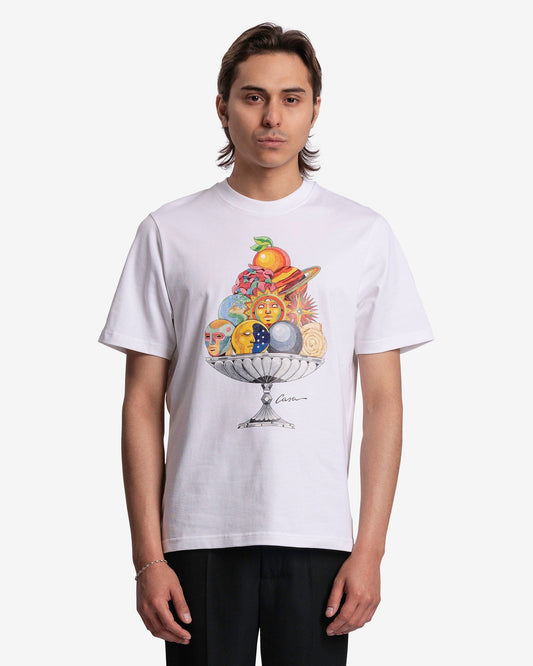Casablanca Men's T-Shirts Celestial Pyramid T-Shirt in White