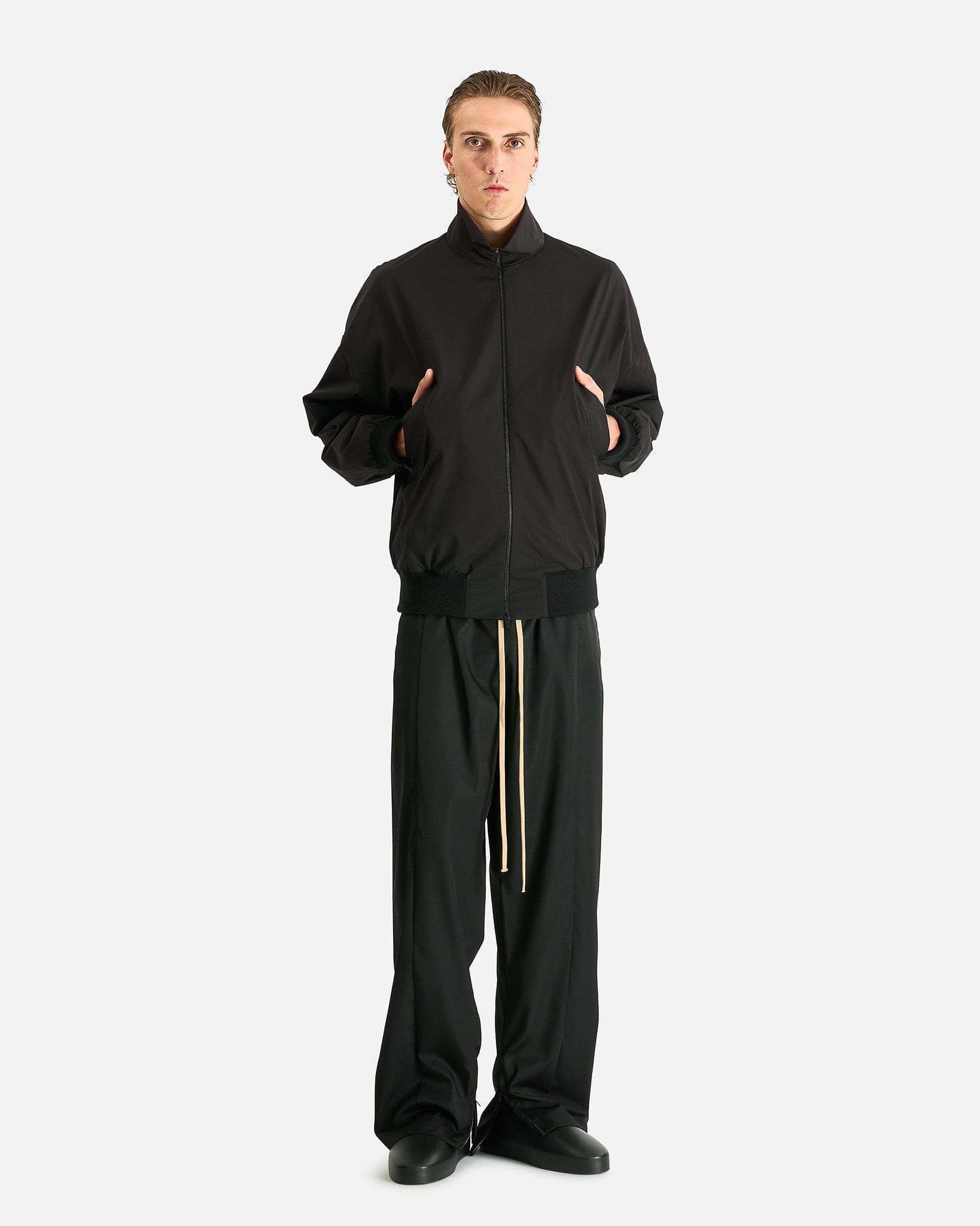 High Neck Track Jacket in Black – SVRN