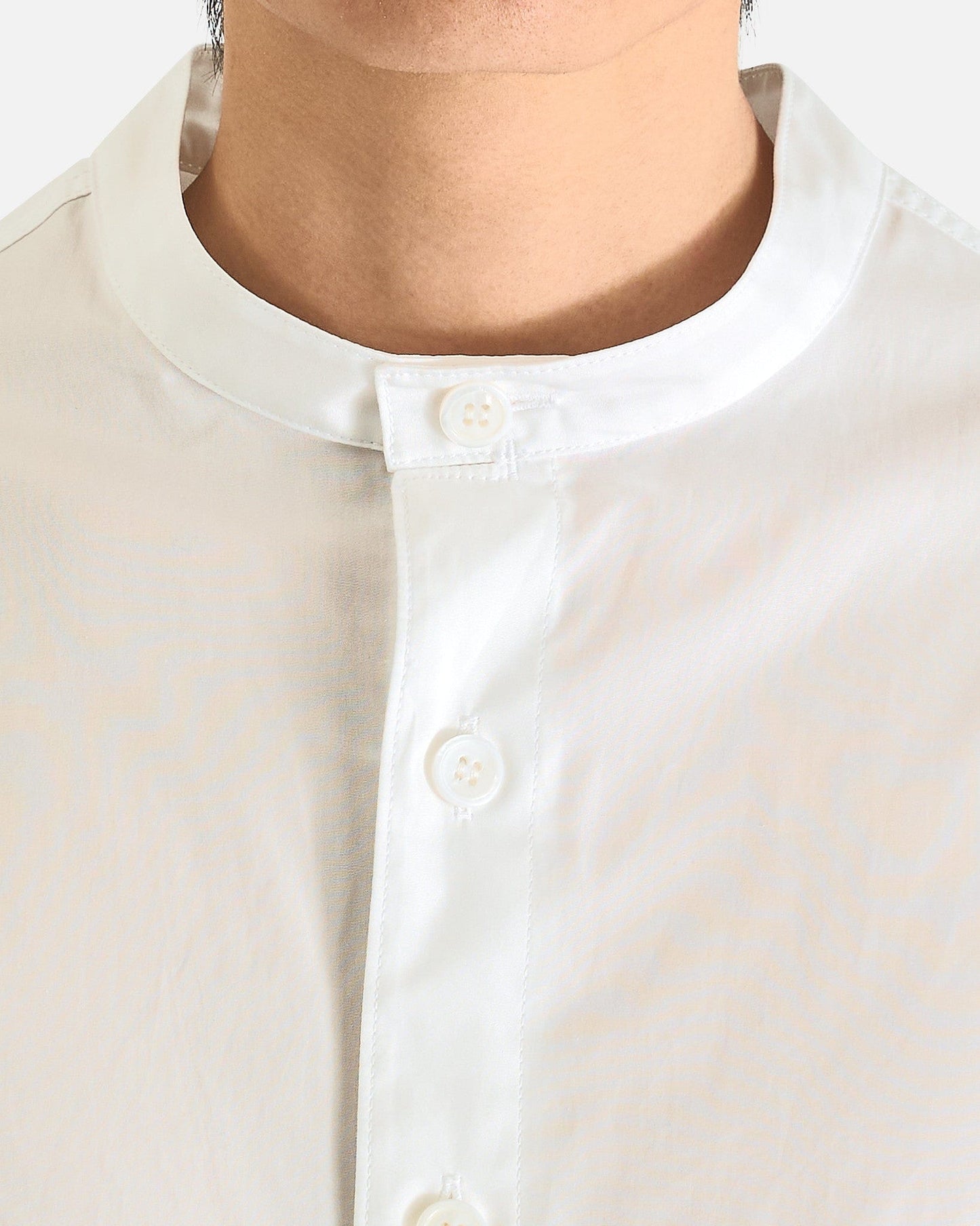 Yohji Yamamoto Pour Homme Men's Shirts Chain ST No Collar B in White