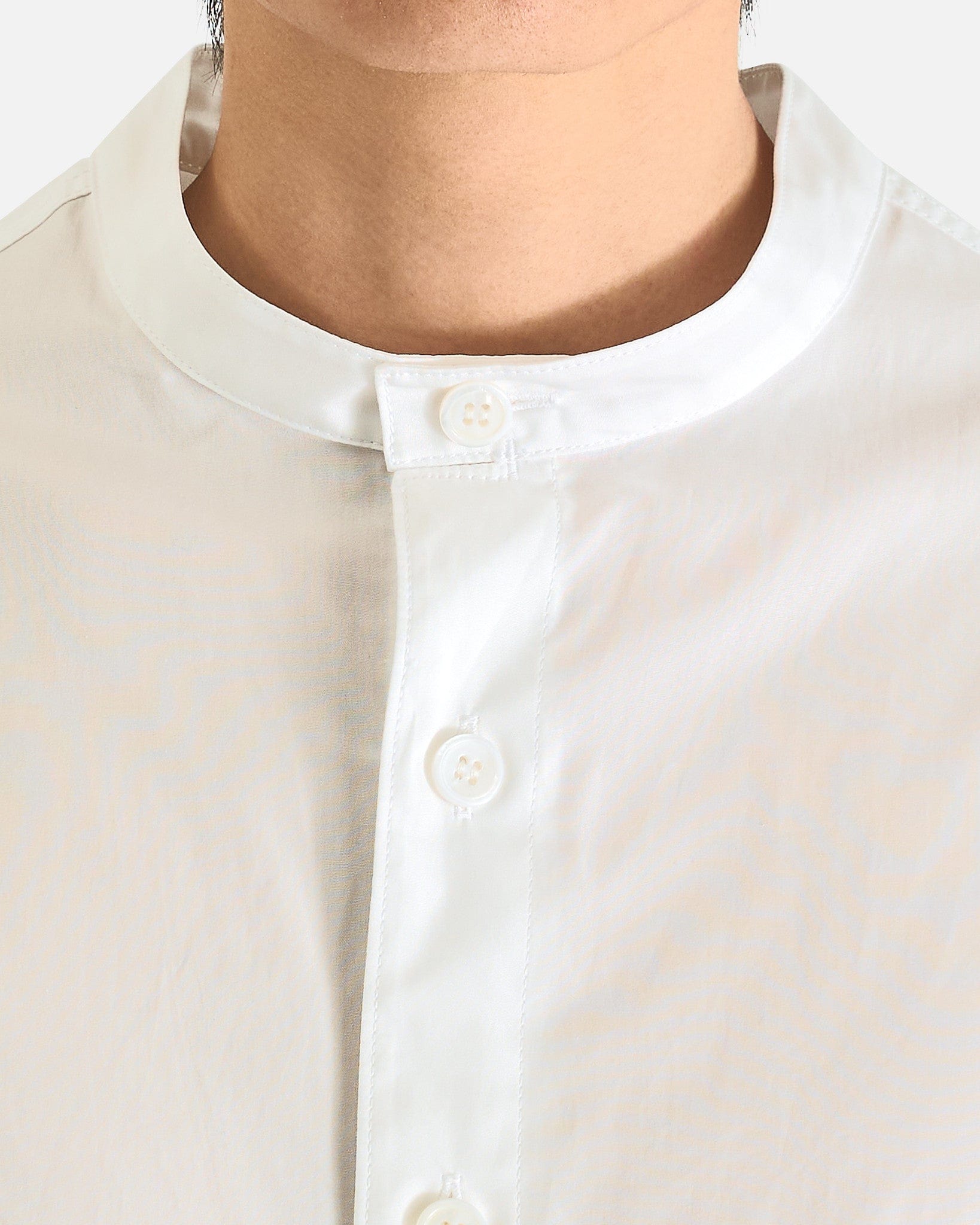 Yohji Yamamoto Pour Homme Men's Shirts Chain ST No Collar B in White