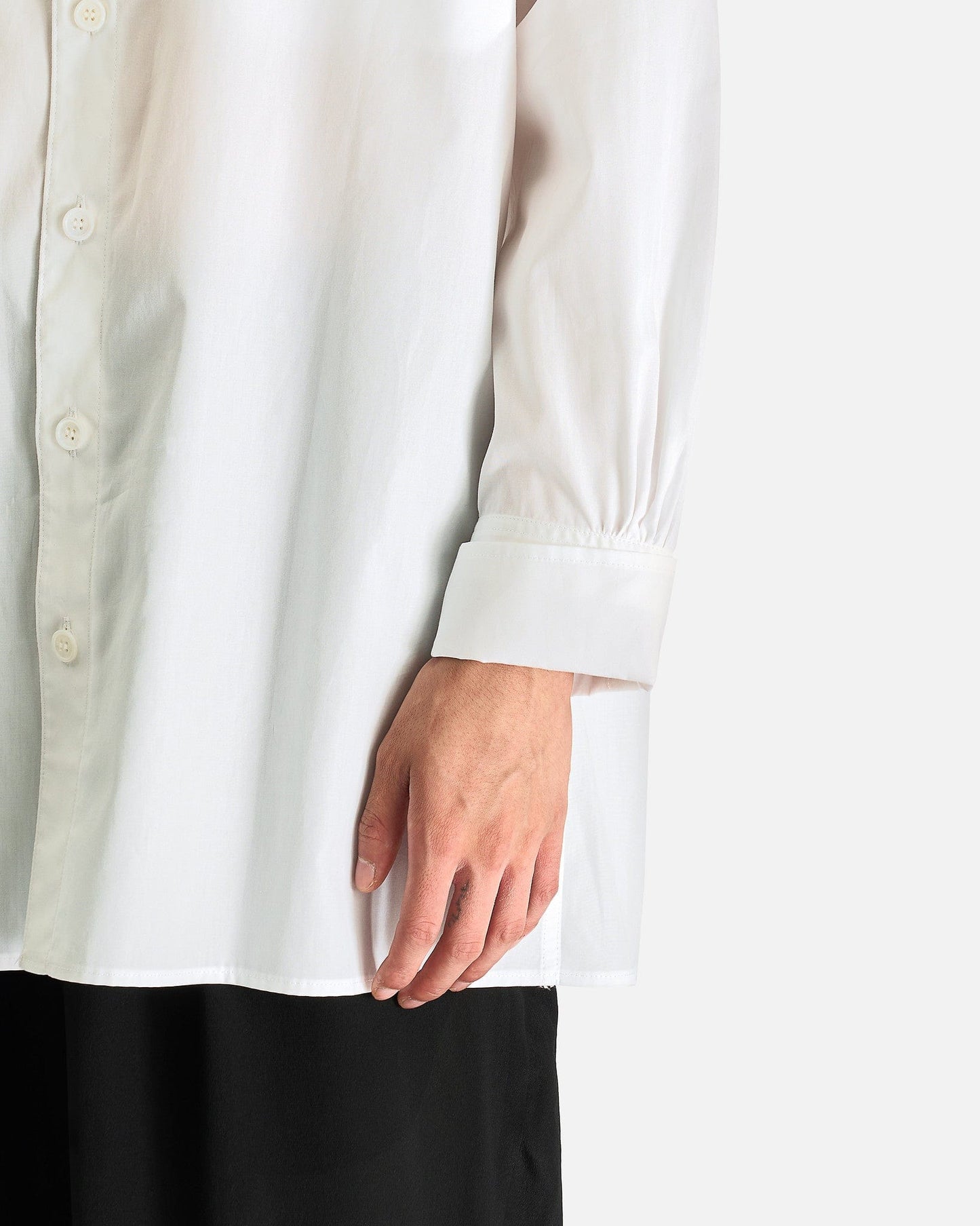 Yohji Yamamoto Pour Homme Men's Shirts Chain ST No Collar B in White