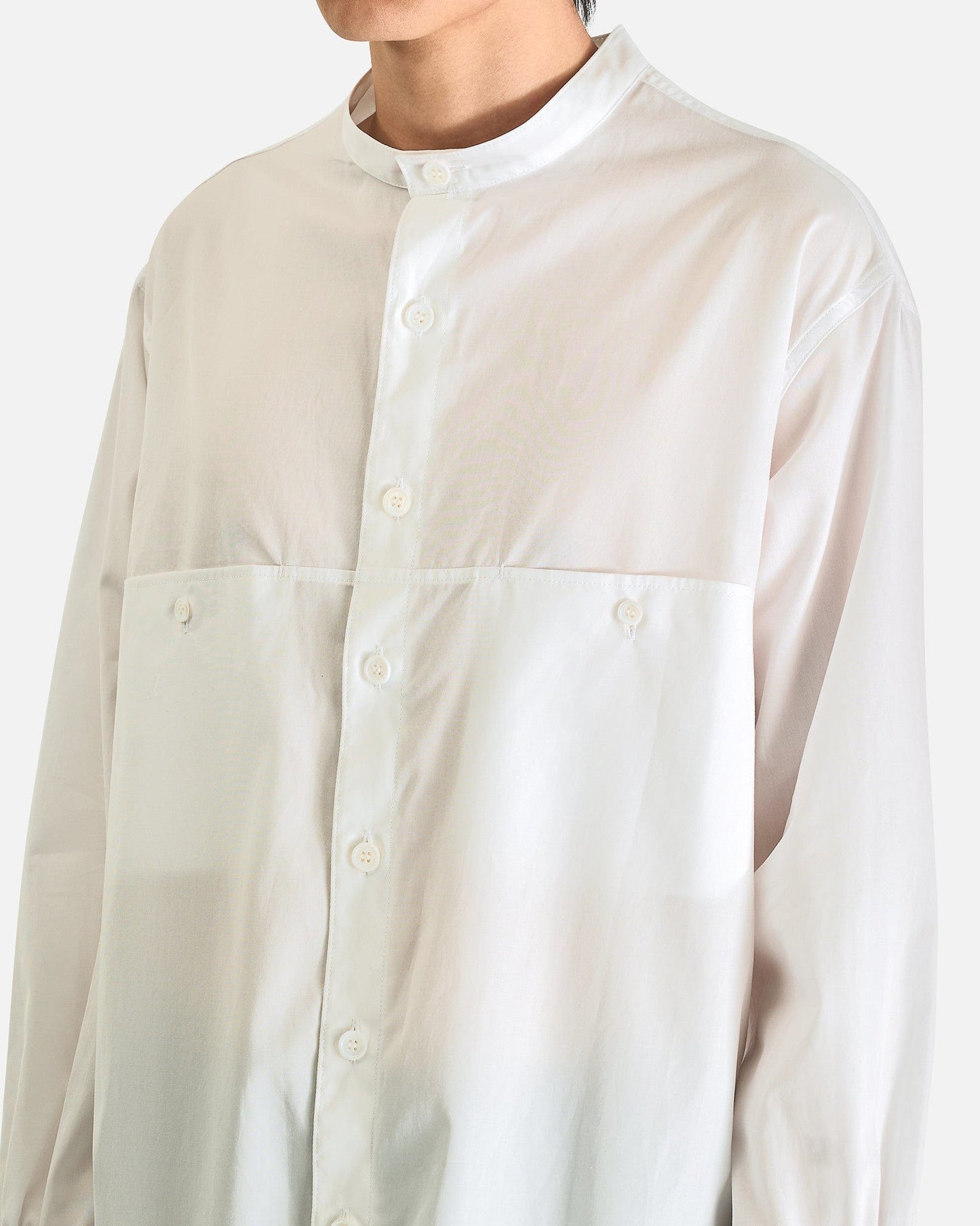 Yohji Yamamoto Pour Homme Men's Shirts Chain ST No Collar B in White