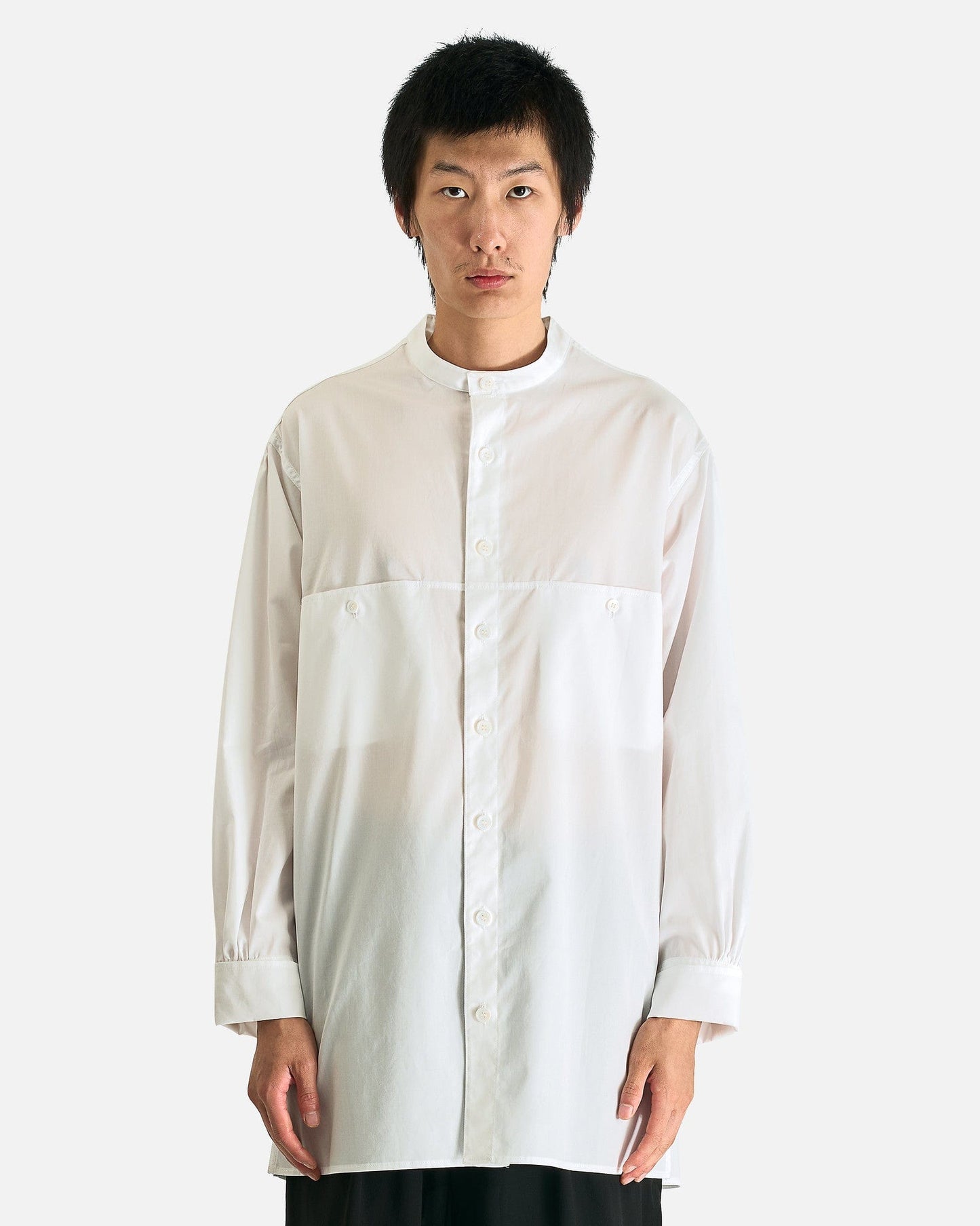 Yohji Yamamoto Pour Homme Men's Shirts Chain ST No Collar B in White
