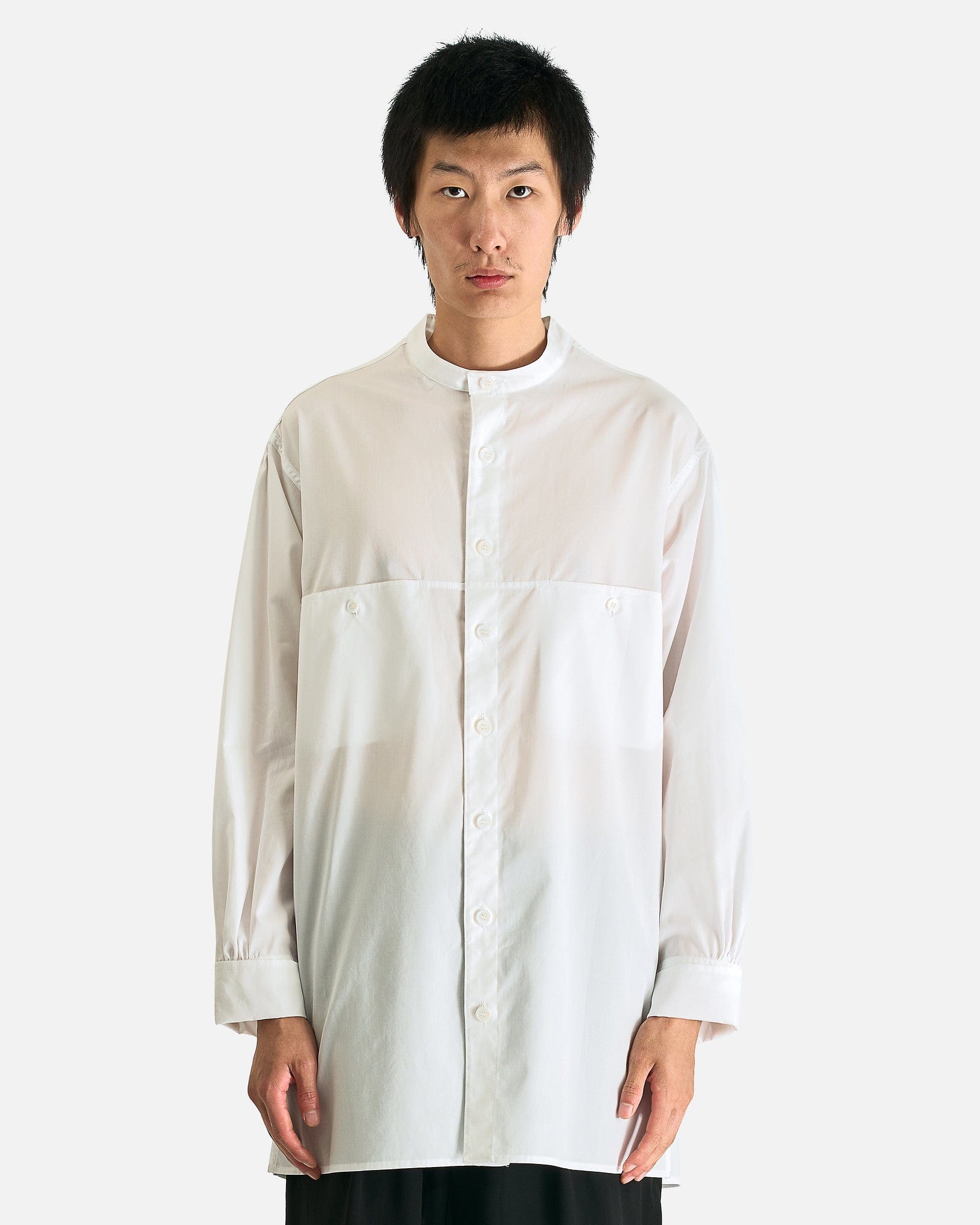 Yohji Yamamoto Pour Homme Men's Shirts Chain ST No Collar B in White