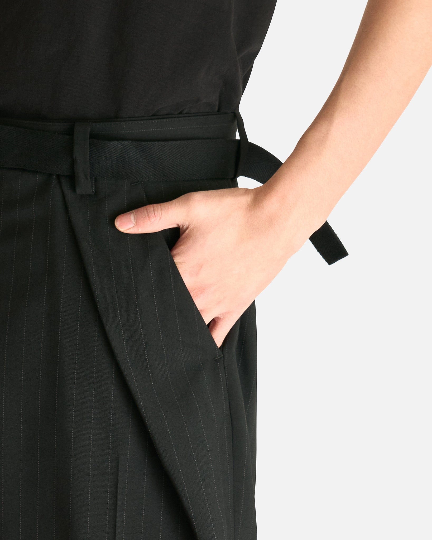 Sacai Men's Pants Chalk Stripe Pants in Black