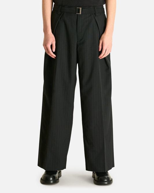 Sacai Men's Pants Chalk Stripe Pants in Black