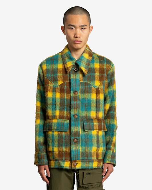 Andersson Bell Men's Jackets Chauny Wool Check Jacket in Yellow/Brown