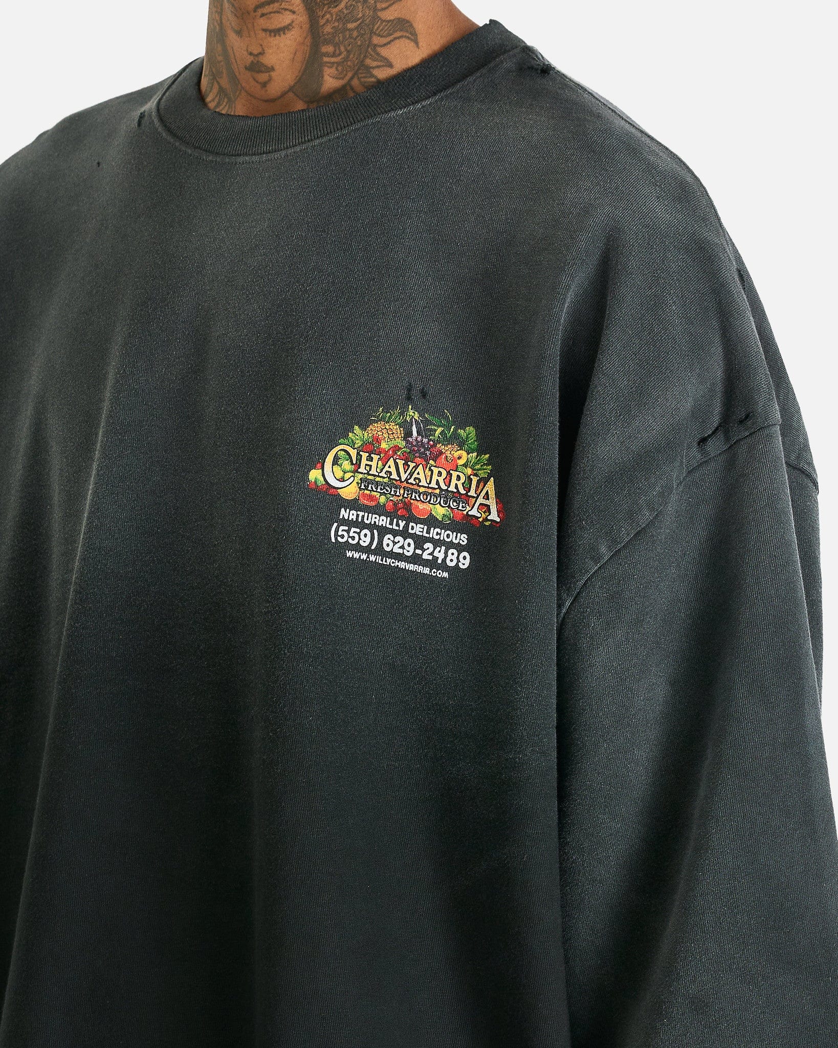 Willy Chavarria Men's T-Shirts Chavarria Fresh Produce Buffalo Tee in Black