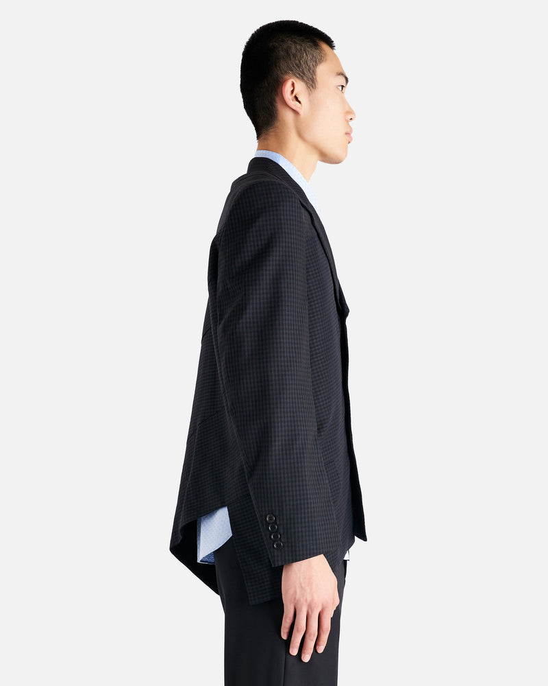 Comme des Garcons Homme Deux Men's Jackets Checkered Panel Jacket in Pine