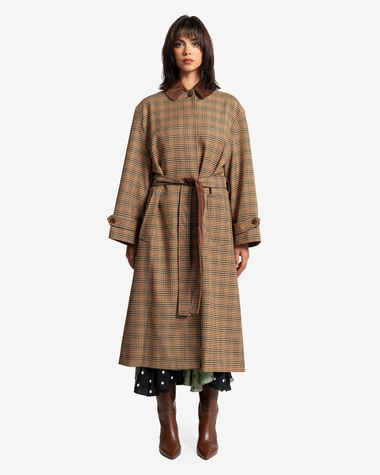 KENZO Women Jackets Checks Carcoat in Prince of Wales Check