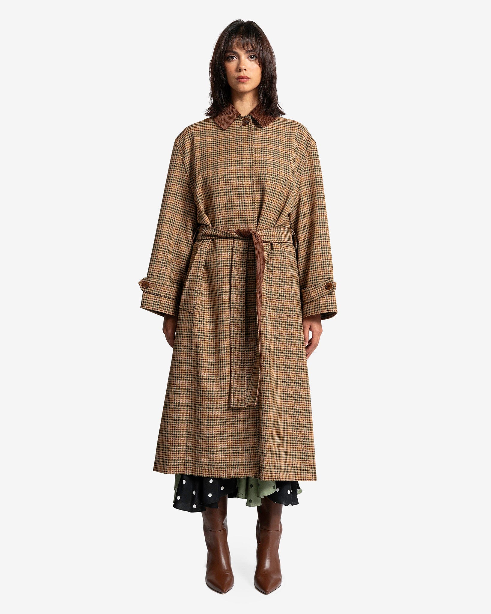KENZO Women Jackets Checks Carcoat in Prince of Wales Check