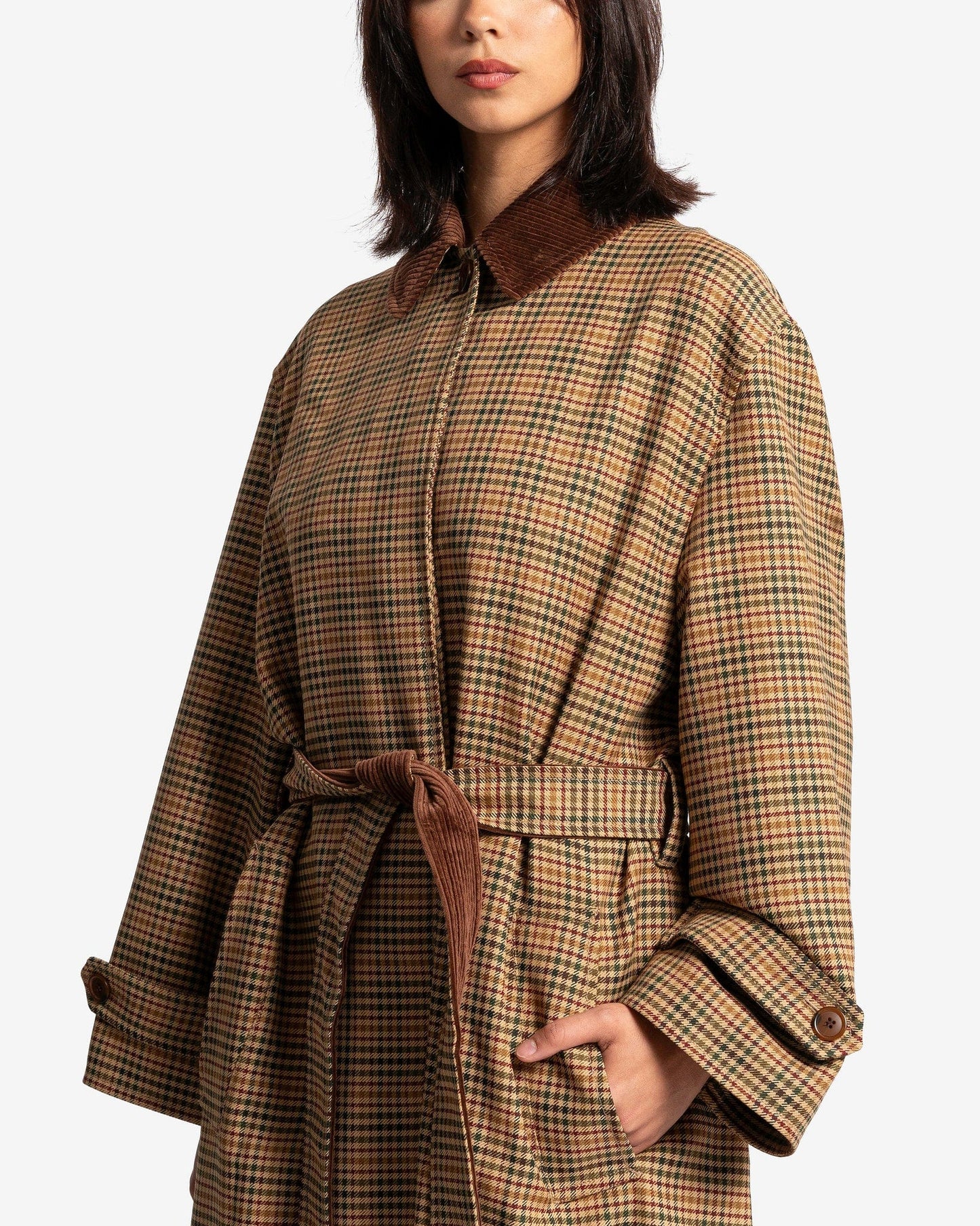 KENZO Women Jackets Checks Carcoat in Prince of Wales Check