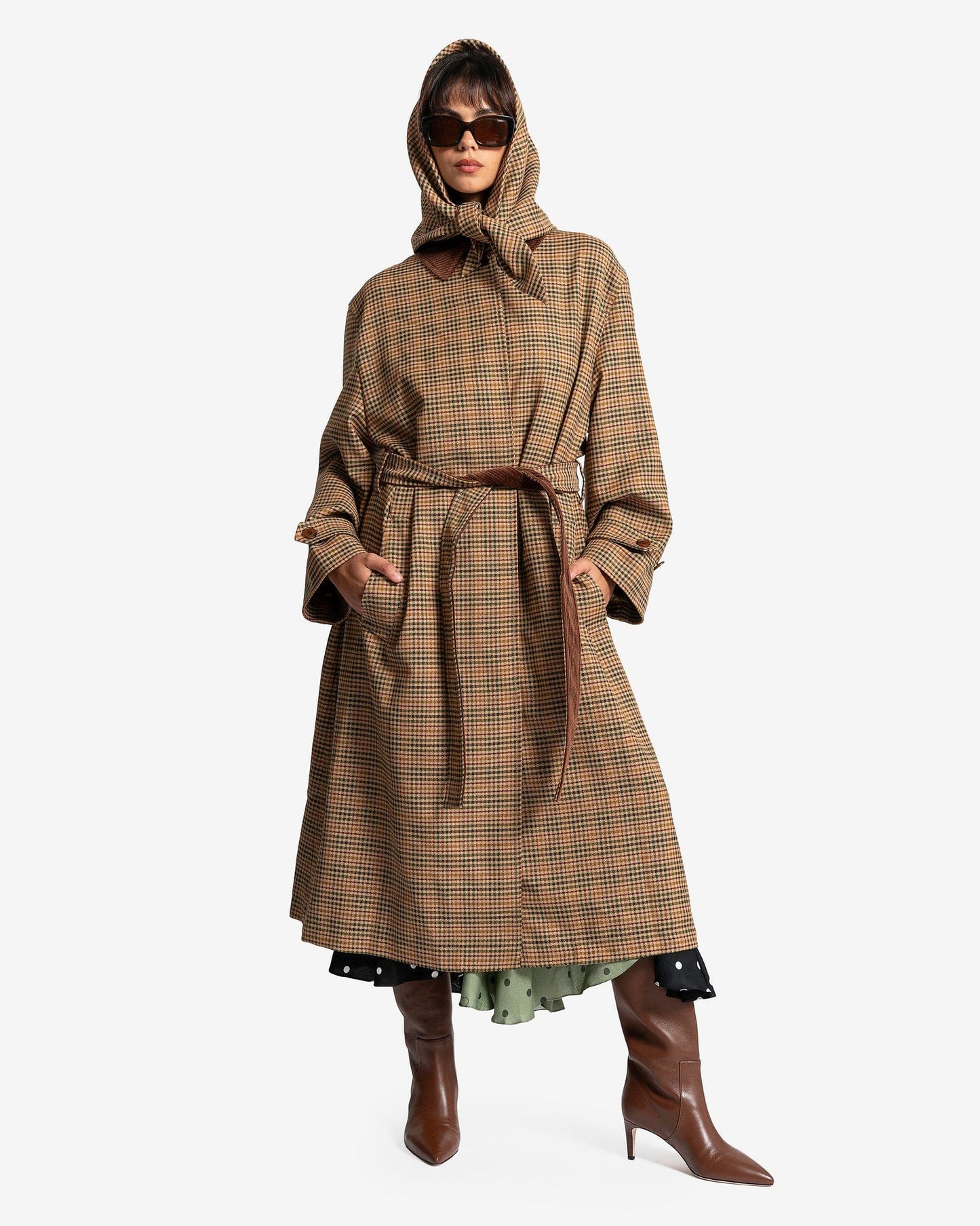 KENZO Women Jackets Checks Carcoat in Prince of Wales Check