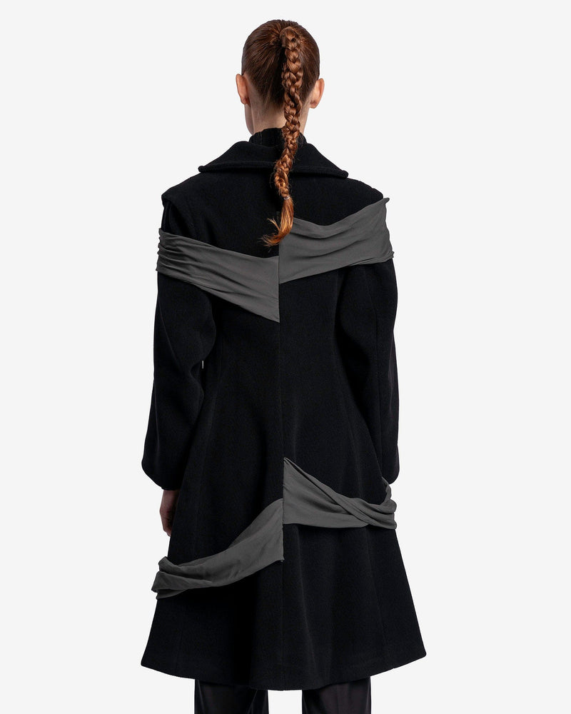 Paula Canovas Del Vas Women Jackets Chiffon Coat in Black/Grey - RECEIVED