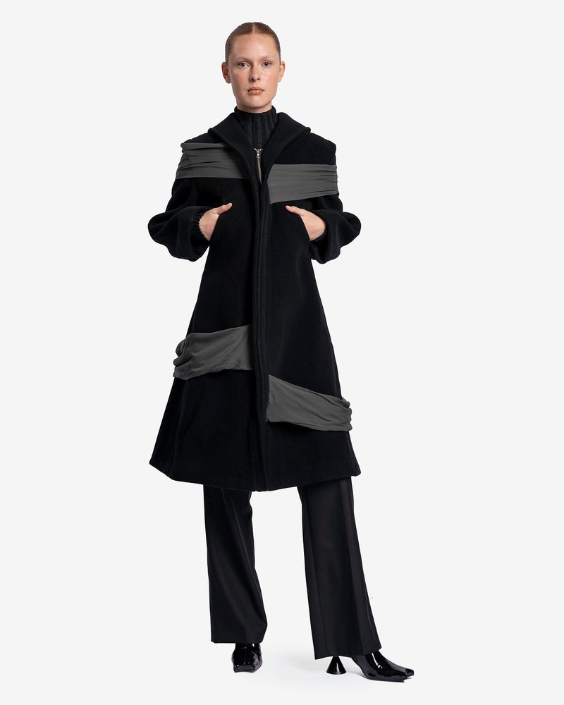 Paula Canovas Del Vas Women Jackets Chiffon Coat in Black/Grey - RECEIVED