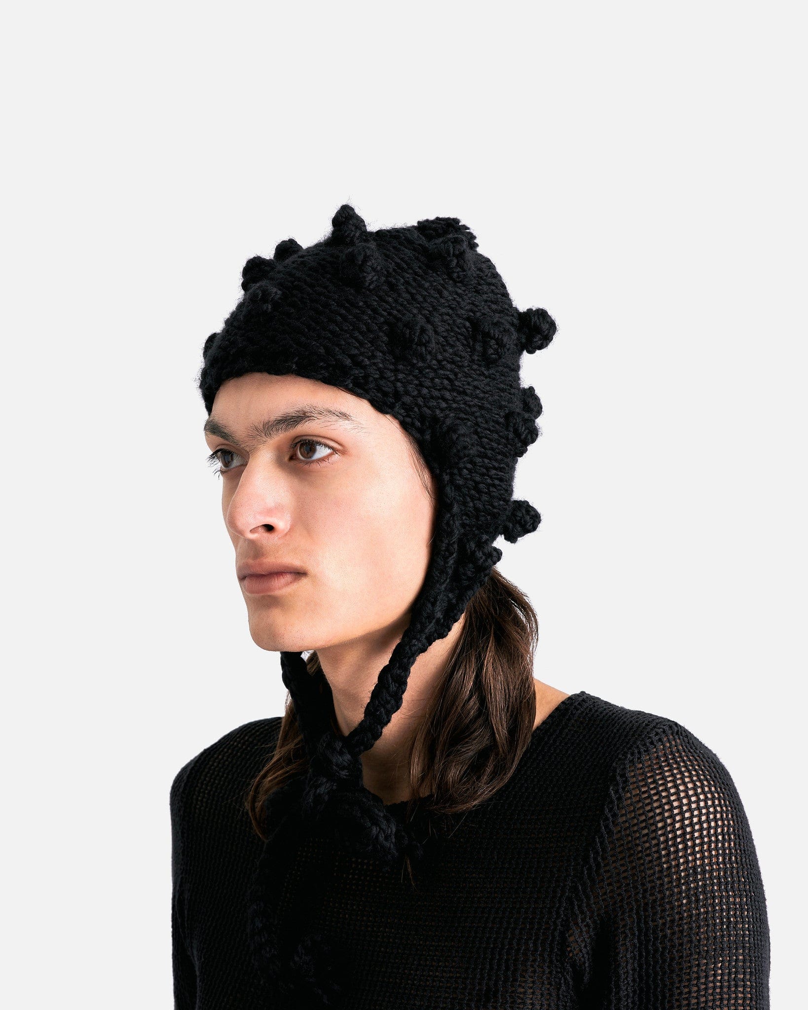 Maison Margiela Men's Hats Childish Stitches Beanie in Black