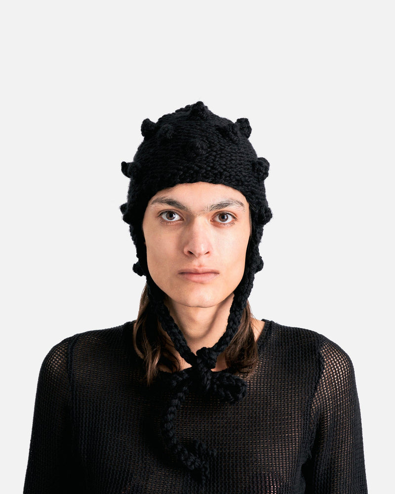 Maison Margiela Men's Hats Childish Stitches Beanie in Black
