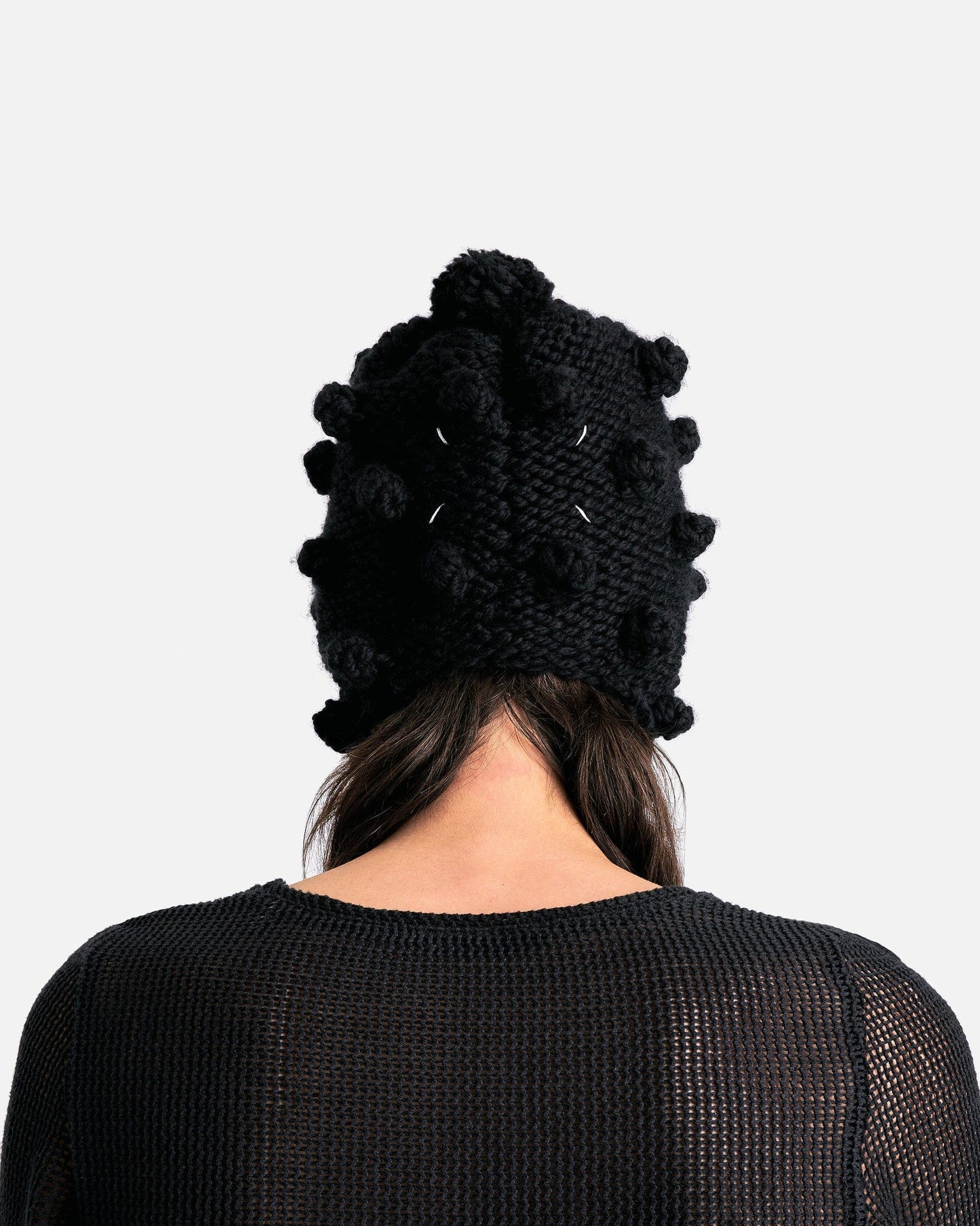 Maison Margiela Men's Hats Childish Stitches Beanie in Black