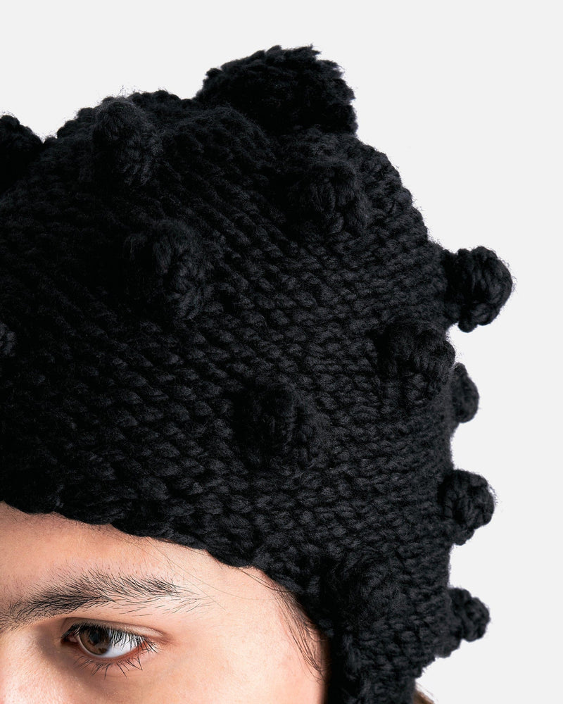 Maison Margiela Men's Hats Childish Stitches Beanie in Black