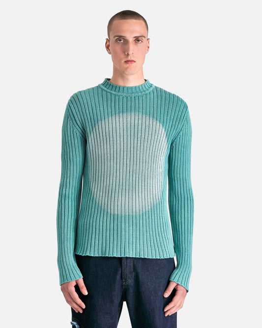 Edward Cuming Men's Sweater Circle Fadeout Sweater in Aqua