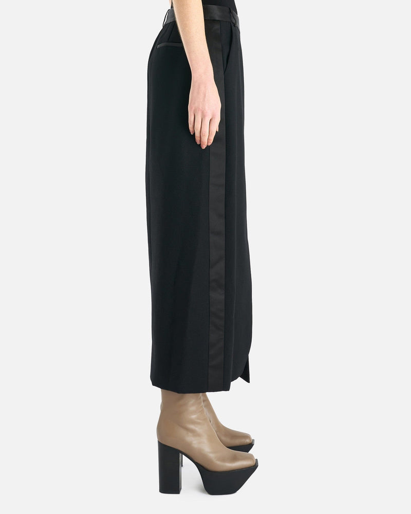 Simkhai Women Skirts Clarisse Satin Combo Overlap Maxi Skirt in Black