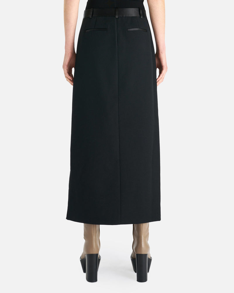 Simkhai Women Skirts Clarisse Satin Combo Overlap Maxi Skirt in Black