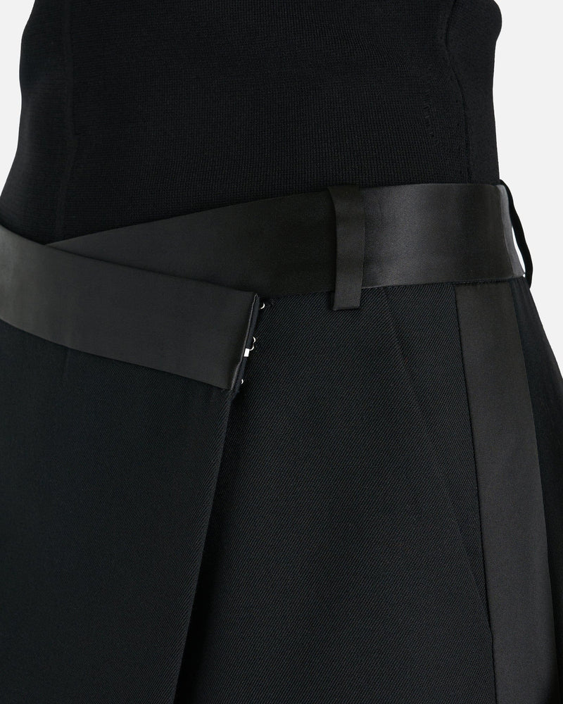 Simkhai Women Skirts Clarisse Satin Combo Overlap Maxi Skirt in Black