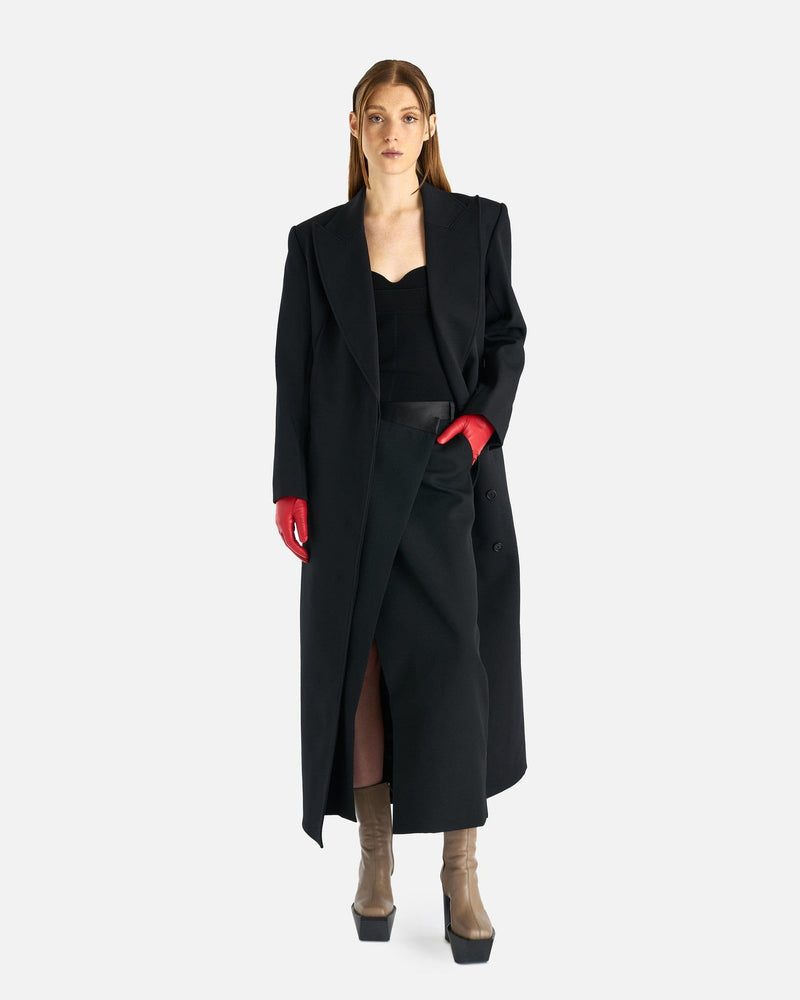 Simkhai Women Skirts Clarisse Satin Combo Overlap Maxi Skirt in Black