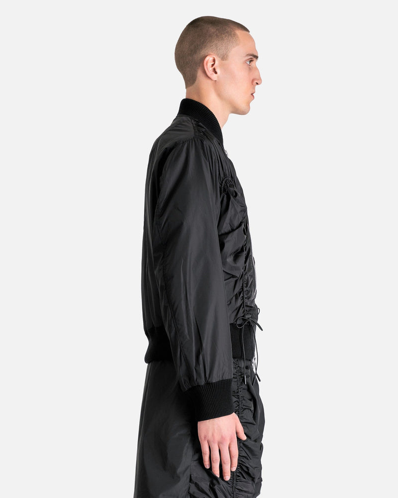 Simone Rocha Men's Jackets Classic Bomber with Ruching in Black