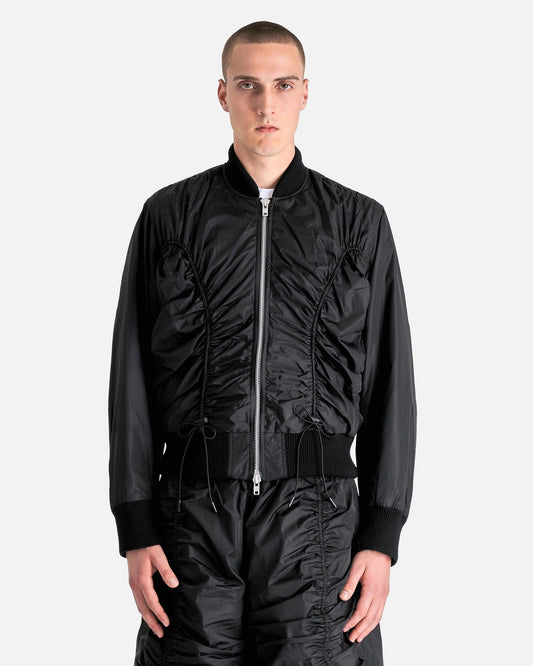 Simone Rocha Men's Jackets Classic Bomber with Ruching in Black