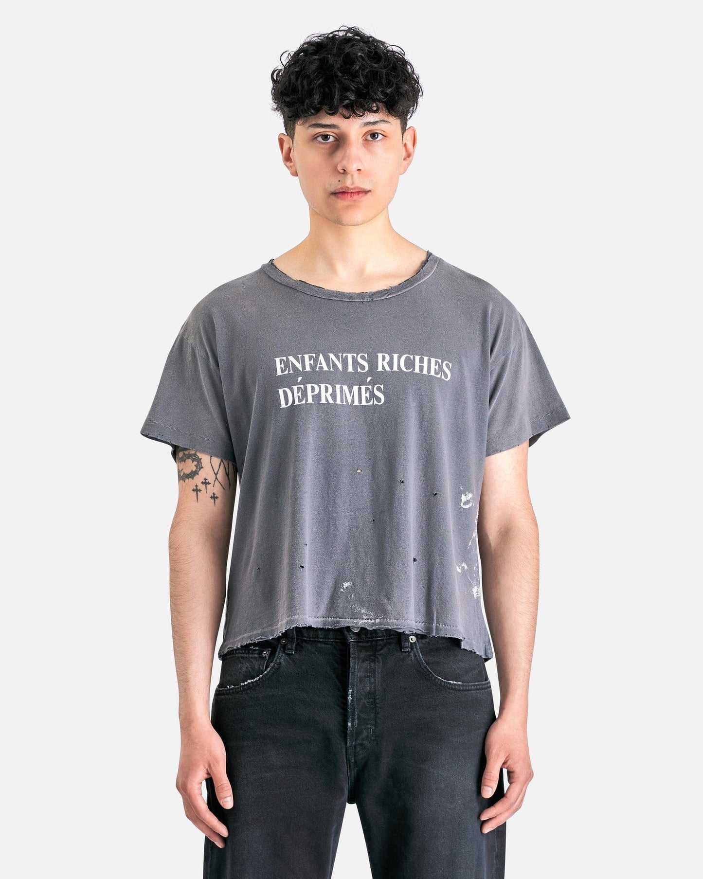 Enfants Riches Deprimes Men's T-Shirts Classic Logo T-Shirt in Paint Grey