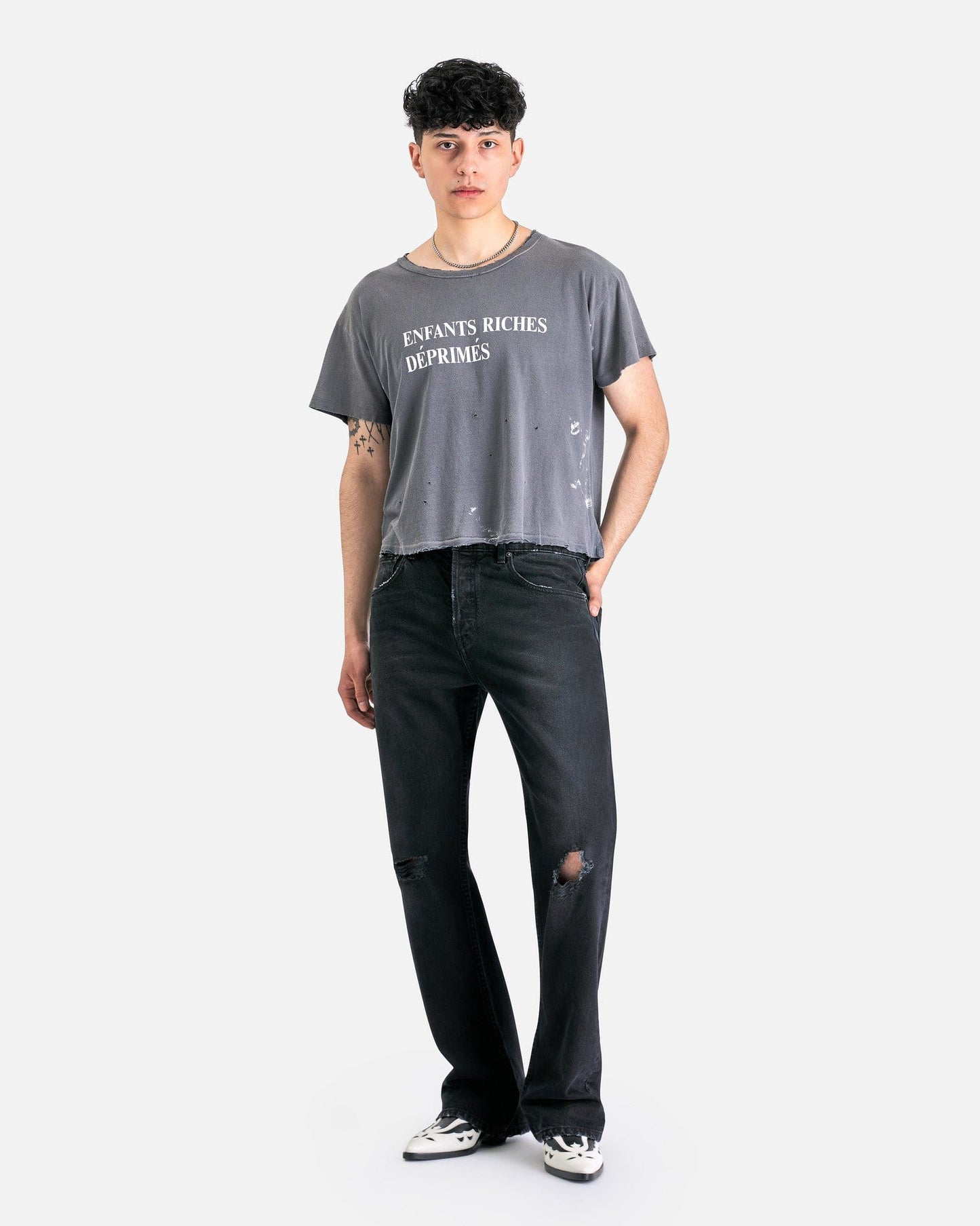 Enfants Riches Deprimes Men's T-Shirts Classic Logo T-Shirt in Paint Grey