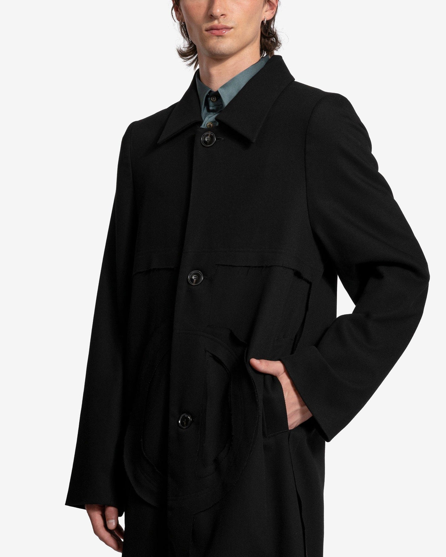 Edward Cuming Men's Coat Collage Car Coat in Black