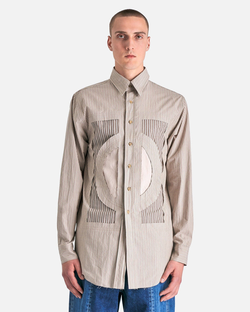 Edward Cuming Men's Shirts Collage Shirt in Beige/Multi