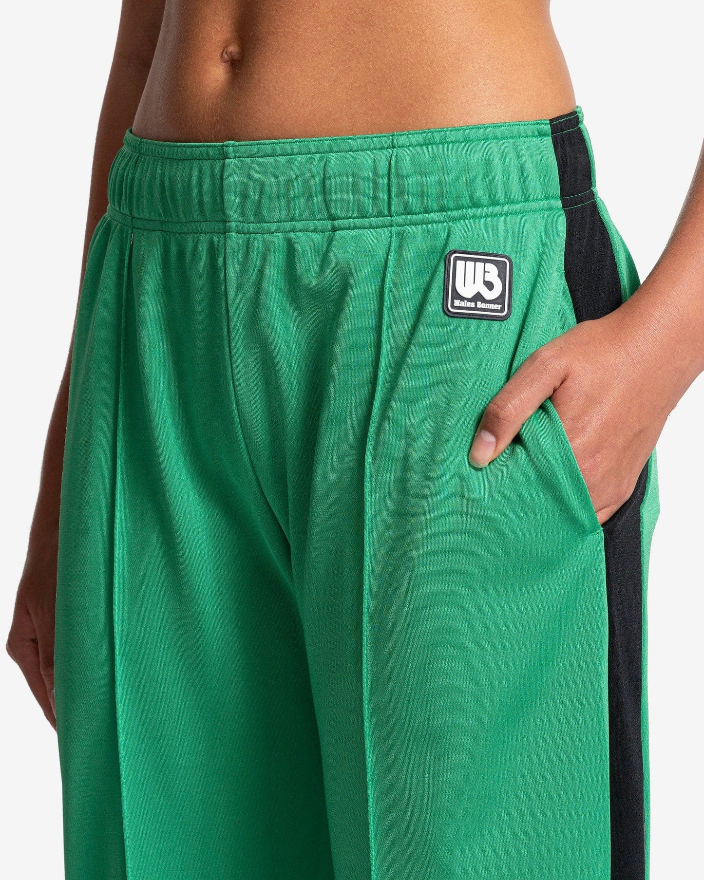 Wales Bonner Women Pants Commune Trackpant in Green-Black/Orange