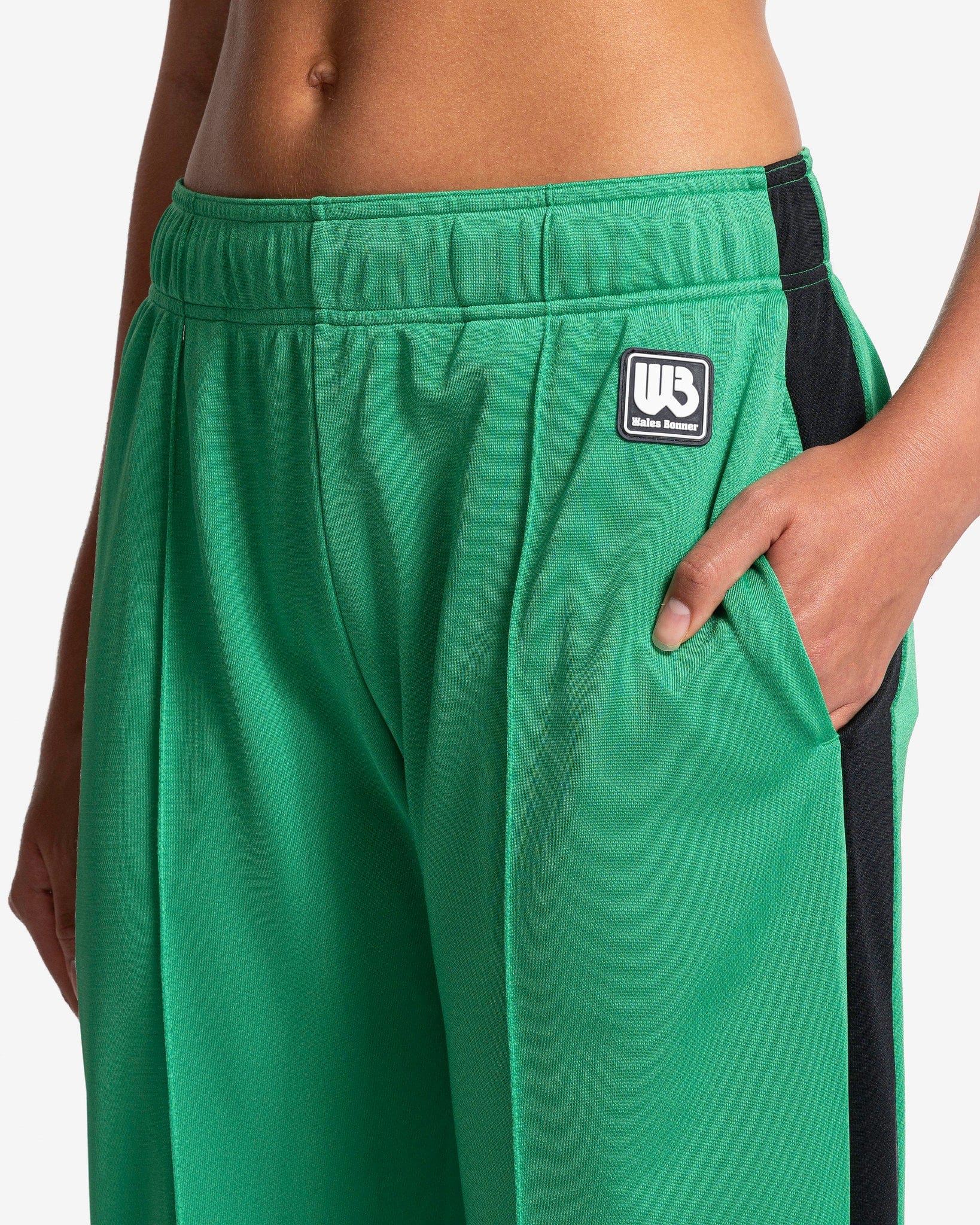 Wales Bonner Women Pants Commune Trackpant in Green-Black/Orange