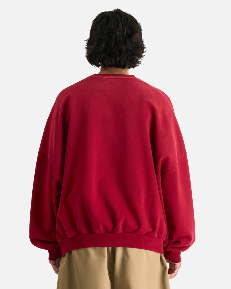 Willy Chavarria Men Sweaters "Community Centre" Hooligan Crew in Harvard Red