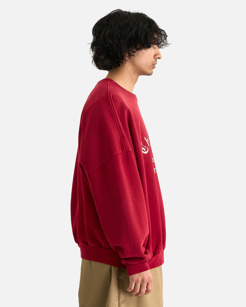 Willy Chavarria Men Sweaters "Community Centre" Hooligan Crew in Harvard Red