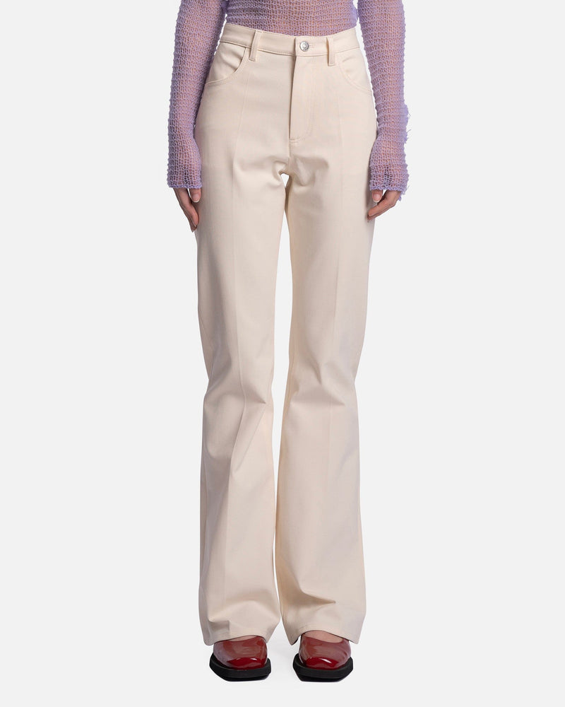 Marni Women Pants Compact Viscose Jersey Trousers in Pearl
