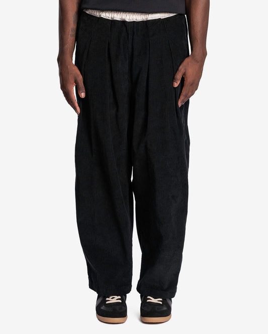 Maison Margiela Men's Pants Contrast Corduroy Trousers in Black