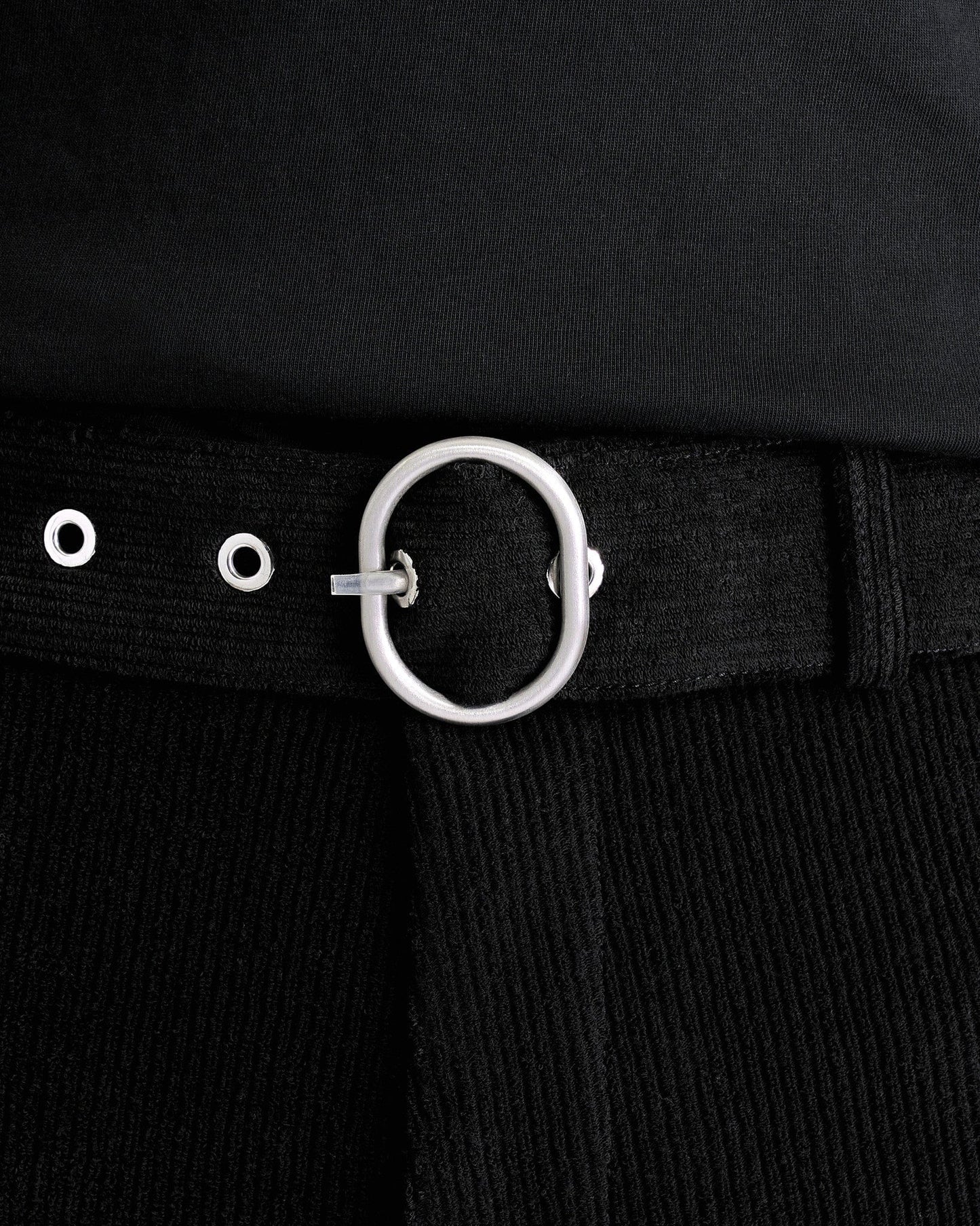 Jil Sander Men's Shorts Corduroy Belted Shorts in Black