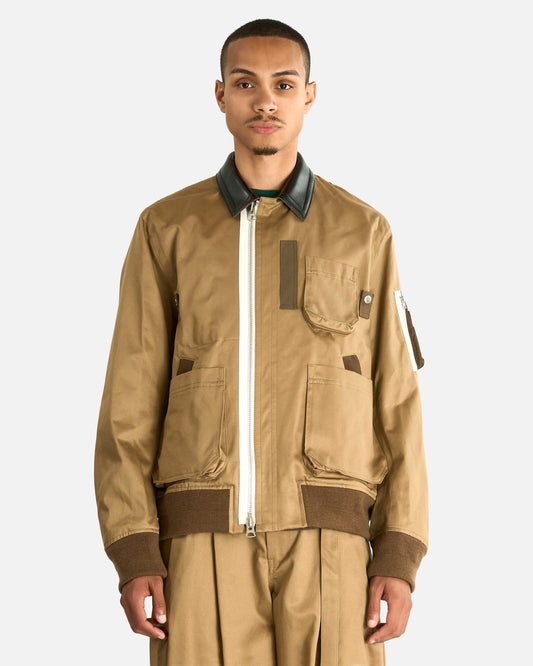 Sacai Men's Tops Cotton Chino Blouson in Beige
