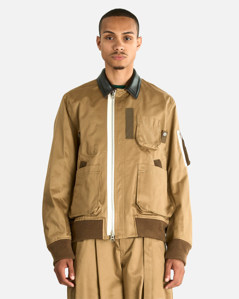 Sacai Men's Tops Cotton Chino Blouson in Beige