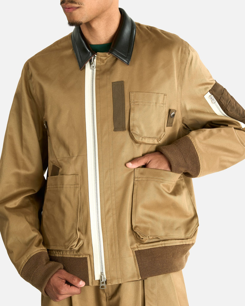 Sacai Men's Tops Cotton Chino Blouson in Beige
