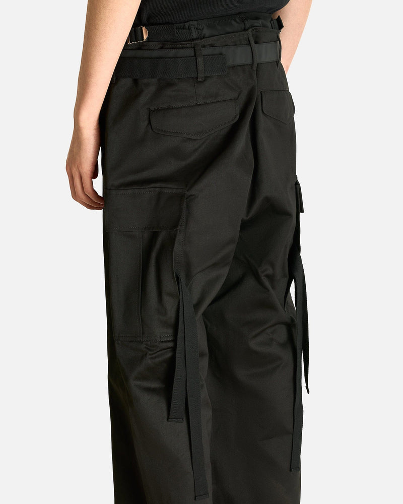 Sacai Men's Pants Cotton Chino Nylon Twill Pants in Black