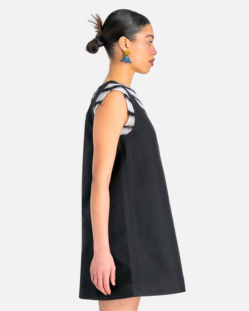 Marni Women Dresses Cotton Cocoon Mini Dress in Black