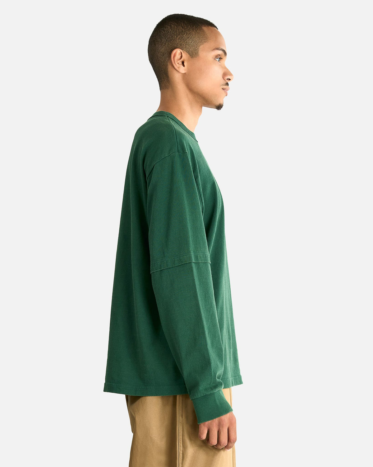 Sacai Men's T-shirts Cotton Jersey L/S T-Shirt in Green
