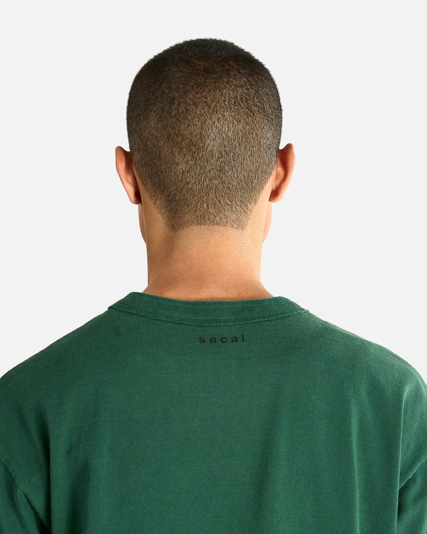 Sacai Men's T-shirts Cotton Jersey L/S T-Shirt in Green