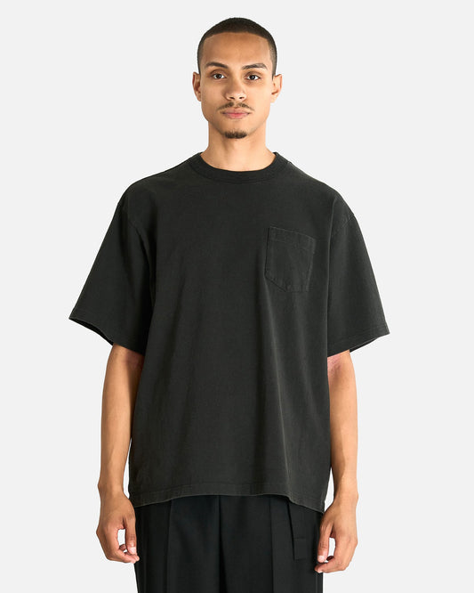 Sacai Men's T-shirts Cotton Jersey T-Shirt in Black